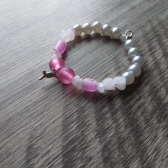 Bunny- Pink and Silver Bunny Charm Bracelet - Picture 4 of 5